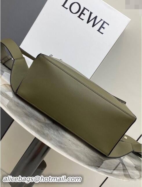 Promotional Loewe Small Puzzle Bumbag in Classic Calfskin 10176 Olive Green 2024