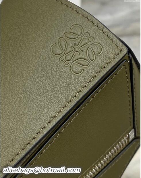 Reasonable Price Loewe Mini Puzzle Bumbag in Classic Calfskin 10177 Olive Green 2024