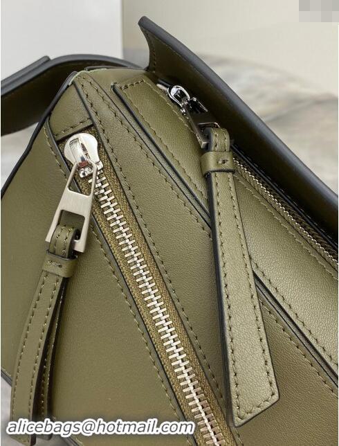 Reasonable Price Loewe Mini Puzzle Bumbag in Classic Calfskin 10177 Olive Green 2024