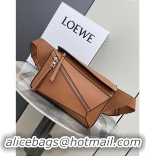 Shop Grade Loewe Small Puzzle Bumbag in Classic Calfskin 10176 Tan Brown 2024