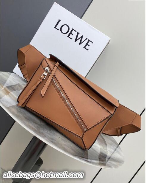 Shop Grade Loewe Small Puzzle Bumbag in Classic Calfskin 10176 Tan Brown 2024