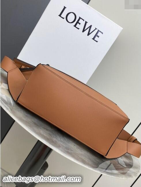 Shop Grade Loewe Small Puzzle Bumbag in Classic Calfskin 10176 Tan Brown 2024