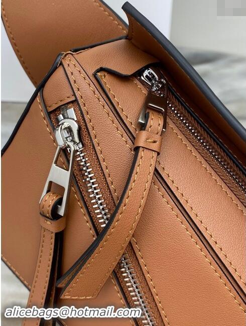 Best Price Loewe Mini Puzzle Bumbag in Classic Calfskin 10177 Tan Brown 2024