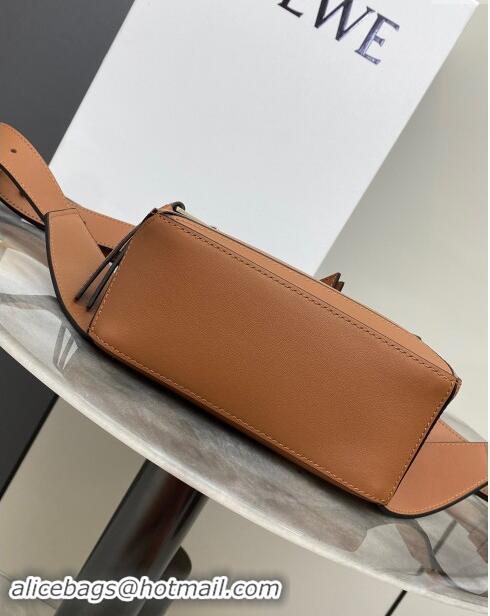 Best Price Loewe Mini Puzzle Bumbag in Classic Calfskin 10177 Tan Brown 2024