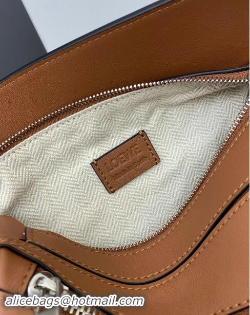 Best Price Loewe Mini Puzzle Bumbag in Classic Calfskin 10177 Tan Brown 2024