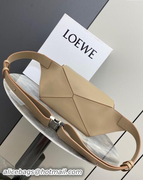 Most Popular Loewe Small Puzzle Bumbag in Classic Calfskin 10176 Beige 2024