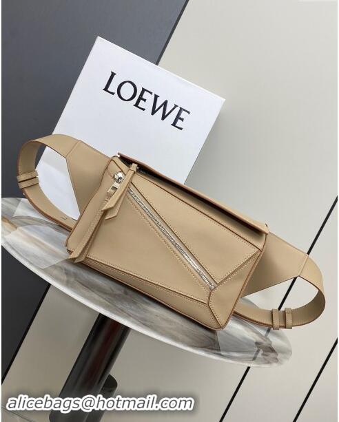 Most Popular Loewe Small Puzzle Bumbag in Classic Calfskin 10176 Beige 2024