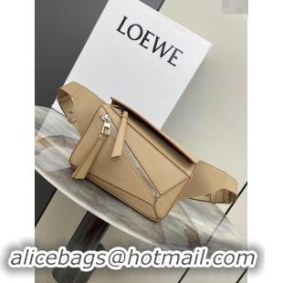 Buy Fashionable Loewe Mini Puzzle Bumbag in Classic Calfskin 10177 Beige 2024