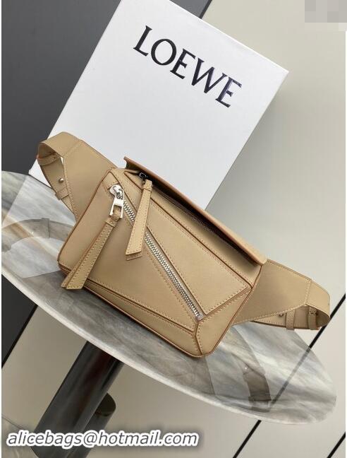 Buy Fashionable Loewe Mini Puzzle Bumbag in Classic Calfskin 10177 Beige 2024