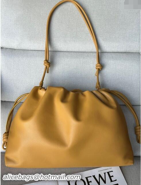 Top Grade Loewe Large Flamenco purse in nappa lambskin 948021 Sahara Yellow 2024