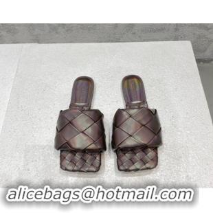 1:1 aaaaa Bottega Veneta Lido Flat Slide Sandals in Intrecciato Leather Bronze 430194