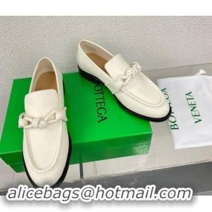 Perfect Bottega Veneta Astaire Loafers in Calfskin with One-Tone Knot White 903043