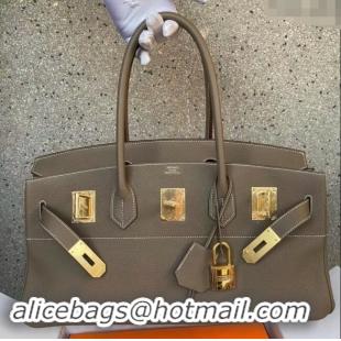 Best Price Hermes Shoulder Birkin 42 JPG Bag in Togo Leather H042 Etoupe/Gold 2024 (Half Handmade)