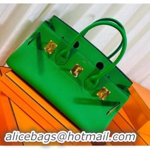 Well Crafted Hermes Shoulder Birkin 42 JPG Bag in Togo Leather H042 Green/Gold 2024 (Half Handmade)