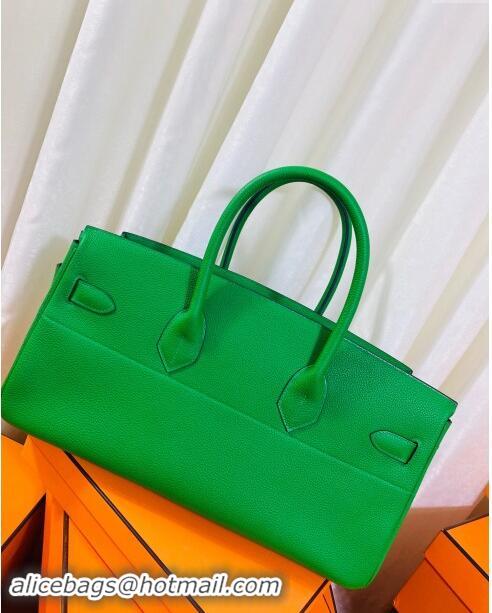 Well Crafted Hermes Shoulder Birkin 42 JPG Bag in Togo Leather H042 Green/Gold 2024 (Half Handmade)