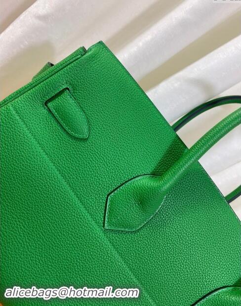 Well Crafted Hermes Shoulder Birkin 42 JPG Bag in Togo Leather H042 Green/Gold 2024 (Half Handmade)