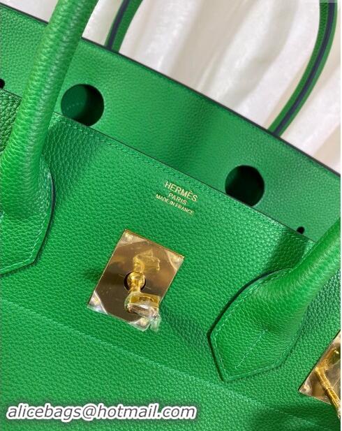 Well Crafted Hermes Shoulder Birkin 42 JPG Bag in Togo Leather H042 Green/Gold 2024 (Half Handmade)