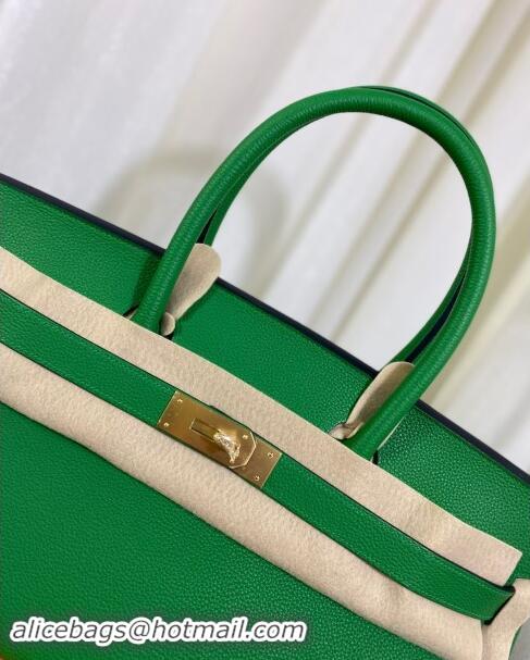 Well Crafted Hermes Shoulder Birkin 42 JPG Bag in Togo Leather H042 Green/Gold 2024 (Half Handmade)