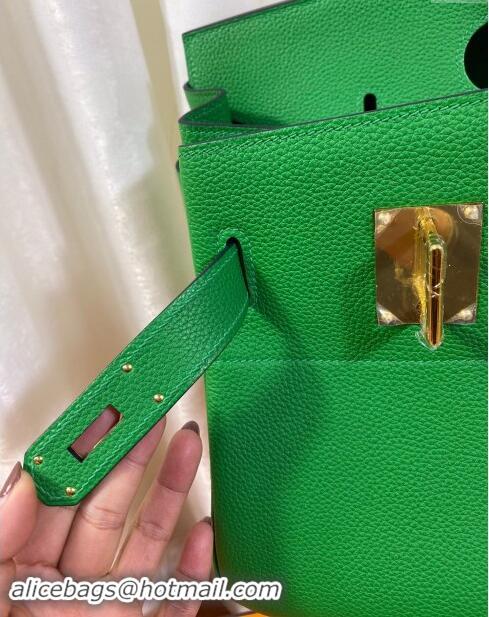 Well Crafted Hermes Shoulder Birkin 42 JPG Bag in Togo Leather H042 Green/Gold 2024 (Half Handmade)