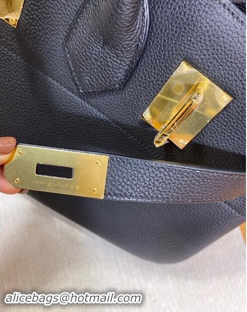 Market Sells Hermes Shoulder Birkin 42 JPG Bag in Togo Leather H042 Black/Gold 2024 (Half Handmade)