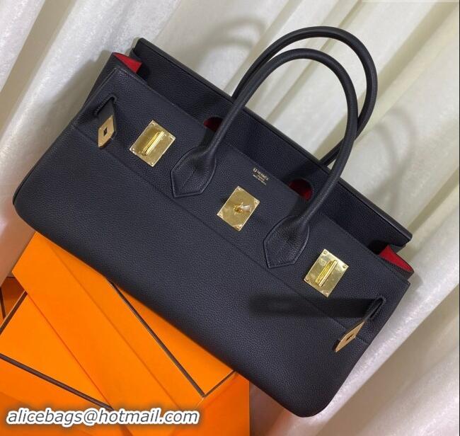 Market Sells Hermes Shoulder Birkin 42 JPG Bag in Togo Leather H042 Black/Gold 2024 (Half Handmade)