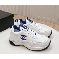 Top Grade Chanel Quilted Calfskin Sneakers White 910104