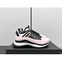 Best Price Chanel Silky Calfskin & Fabric Laced Sneakers Light Pink 910111