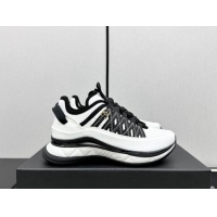 Purchase Chanel Silky Calfskin & Fabric Laced Sneakers White/Black 910112