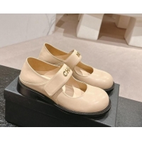 Sophisticated Chanel Calfskin Mary Janes Shoes Beige 910125