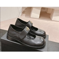 Top Design Chanel Calfskin Mary Janes Shoes Black 910126