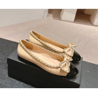 Good Quality Chanel Calfskin Ballerina Flat with Chain and Bow Black 091114