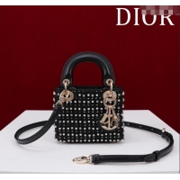 Affordable Price Dior Micro Lady Dior Bag in Bead Embroidery M085689 Black 2024