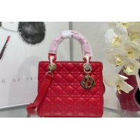 Grade Design Dior Medium Classic Lady Bag in Cannage Lambskin M0565 Red 2024