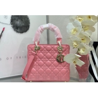 Shop Grade Dior Medium Classic Lady Bag in Cannage Lambskin M0565 Pink 2024