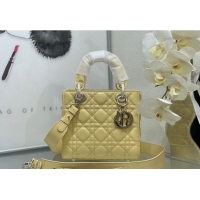 Pretty Style Dior Small Lady My ABCDior Bag in Cannage Lambskin M0538 Yellow 2024