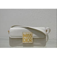 Pretty Style Dior Miss Dior Flap Bag in Patent Calfskin DR2610 White 2024