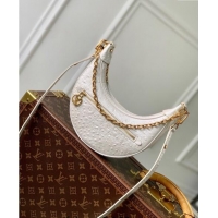 Discount Louis Vuitton Loop Hobo Bag in Ostrich Embossed Leather N85900 White 2024