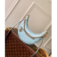 Good Taste Louis Vuitton Loop Hobo Bag in Ostrich Embossed Leather N85900 Blue 2024