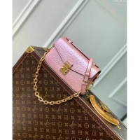 Most Popular Louis Vuitton Pochette Metis East West Shoulder Bag in Ostrich Embossed Leather N85902 Pink 2024