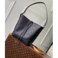 Pretty Style Louis Vuitton Flore Bucket bag in Perforated Mahina Calfskin M12139 Black 2024