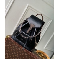 Shop Grade Louis Vuitton Montsouris PM Backpack Bag in Black Lambskin Leather M12587 2024