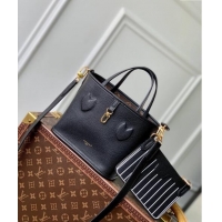 New Design Louis Vuitton Neverfull Bandouliere Inside Out BB Tote bag Black Leather/Monogram Coated Canvas M12099 2024