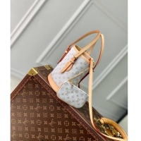 Low Price Louis Vuitton Nano Bucket Bag in Mastic White Jacquard-Woven with Monogram Mini Motif M12317 2024