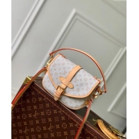 Promotional Louis Vuitton Saumur BB Bag in Mastic White Jacquard-Woven with Monogram Mini Motif M12327 2024