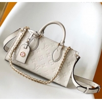 Top Grade Louis Vuitton OnTheGo East West Tote Bag in Monogram embossed Calfskin M11274 White 2024