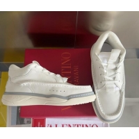 Good Quality Valentino Calfskin Leather Mid-Top Runboot Sneakers White 903064