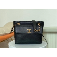 Spot Bulk Chanel Grained Calfskin Shopping Bag AS6706 Black 2024