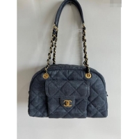 Buy Discount Chanel Denim Large Bowling Bag AS4905 Grey 2024