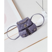 Buy Classic Chanel Grained Calfskin Small Backpack Bag AS3787 Purple 2024