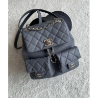 Luxury Cheap Chanel Grained Calfskin Backpack Bag AS3860 Dark Grey 2024